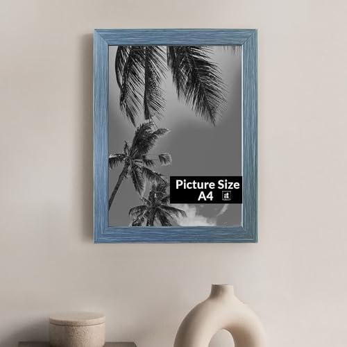 Image of Art Street Hanging Picture Frame for Wall Hanging Photo Frames for Wall Decoration Home Decor Photo Frame for Diwali Decoration Picture Frames A4 Size Blue 20x30 cm