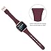 Tobfit Silicone Slim Band Compatible for Fitbit Versa 2/Versa/Lite/SE, Narrow & Thin Sport Wristband with Metal Buckle for Women/Men, Wine red, Small