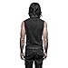 Punk Rave Rock Mens Dress Vest Leather Belt Cotton Casual Tank Tops Cross Strap Black Vest (S)