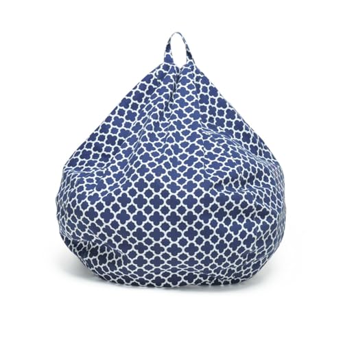 Genérico Funda para Silla de Puff sin Relleno Grande Redonda Suave Lavable Cubierta de Sofá Puf Perezoso para Adultos Sala de Estar Dormitorio Muebles Exteriores,L,Diameter 90cm