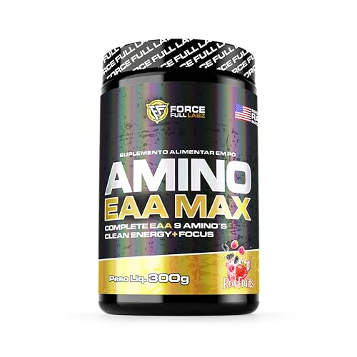 AMINO EAA MAX 9 Aminoácidos Essenciais 300g Ação Pós Treino/Intra Treino With Eletrolytes - Force Full Labz (Red Fruits (Frutas Vermelhas)