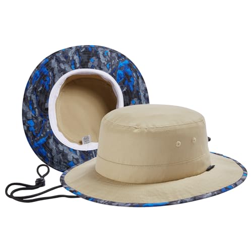 Image of UPF 50+ Foldable Sun Hat Patterned Under Brim Bucket Hats for Summer Hiking Fishing Beach Safari Men Women