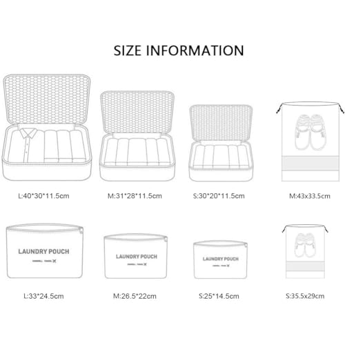 Vicloon Multifunction Packing Cubes - 8 PCS Organizer Packing Bags for Suitcase, Travel Essentials with Shoe Bag - Image 5