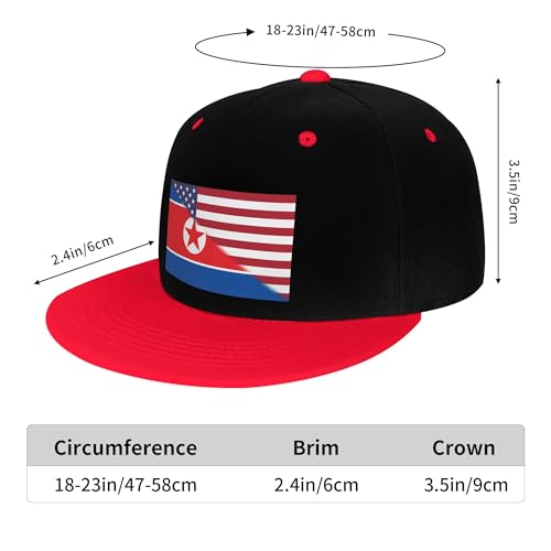 American Flag and North Korean Flag Children's Flat Brimmed Hip-hop Hat Flat Eave Sunscreen Duckbill Cap Headgear2