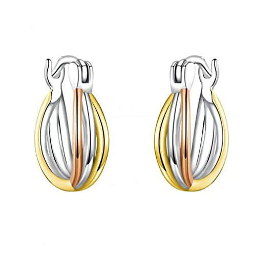 Boucles d'oreilles bicolores argent 925 cadeau idéal femme