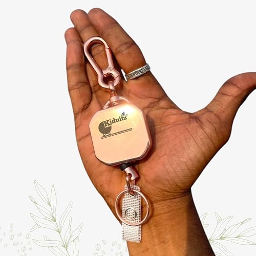 Image of Heavy Duty Metal Zinc Alloy I'd Card Retractable Black Stylish Badge yoyo Reel, Key Chain Holder Belt Clip Pull Cord with 27.5 inch Steel Cable (Gold)