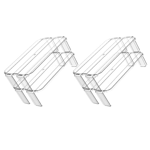 Healeved Estantes para Refrigerador Transparentes 2 Piezas Soporte de Almacenamiento Multifuncional Grande Rack Superponible para Accesorios de Cocina y Organización de Condimentos