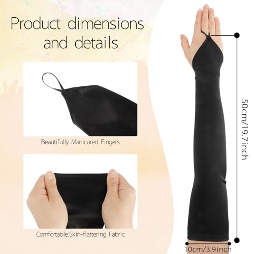 image for Yritioa Black Gloves Costume,Fingerless Gloves,Opera Gloves,Long Finge