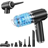 ハンディクリーナー ハンディ掃除機 車用掃除機 コードレス 車用・家庭用 強力吸引 4in1電動エアーポンプ機能付き Type-C充電 乾湿両用 低騒音 軽量 車載・キーボード・家具掃除 ブラック 日本語パッケージ＆取扱説明書付き (Vacuum-6)