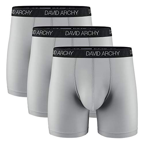DAVID ARCHY 3 Pack Men's Ultra Soft Quick Dry Sports Underwear Breathable Boxer