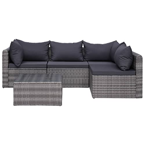 vidaXL Set Divani da Giardino 5pz con Cuscini Funzionale Impermeabile