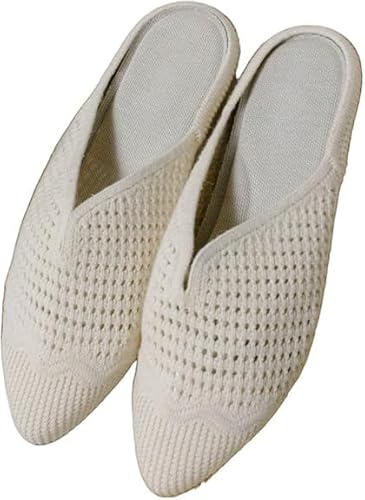 EVOPURE+ Pineapple Leaf Fiber Low-Heeled Mules, Cotton Blend, Slip-On, Casual Style, Breathable (Cinnamon, Adult, Women, 7, Numeric, US Footwear Size System, Narrow)