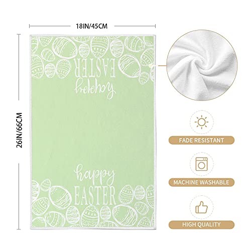 Easter Kitchen Towels For Easter Decor Peppermint Green Rabbit Dish Towels 18X26 Inch Ultra Absorbent Bar Drying Cloth Hunny Bunny Hand Towel For Kitchen Bathroom Party Easter Decorations Set Of 2 #TOP5