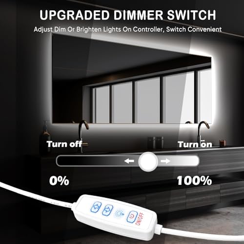 Image of L8star COB Led Strip Light 6.56Ft /2M, 5V USB Powered, 6000K White COB Light Strip with Dimmer Switch Control for for Counter, Bedroom, TV, Kitchen Cabinet, Shelves