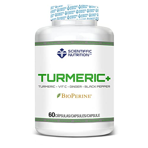 Scientiffic Nutrition - Turmeric+ con Bioperine® Complemento Alimenticio a Base de Cúrcuma y Pimienta Negra, Antiinflamatorio, 60 Cápsulas Cover