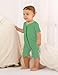 Jimonda Baby Boy Girl 2 Pack Rompers Cotton Short Sleeve Pajamas 2 Way Zipper One Piece Jumpsuits Clothes Sets,Bright Green 18-24M