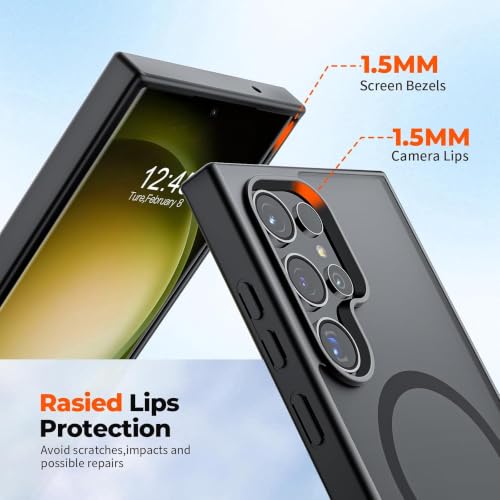 Image of AIBEX Back Cover for Samsung Galaxy S24 Ultra| Slim Case with Wireless Charging Support | Anti-Scratch, Shockproof, Anti-Fingerprint & Lightweight Military-Grade Protective Cover - Black