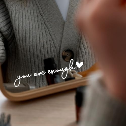 Image of You Are Enough Car Mirror Decal Set, Affirmation Gift | Rearview mirror self-love decals, positive affirmation gift for women