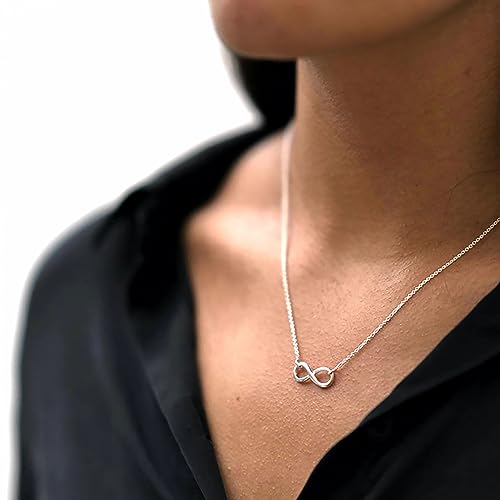 Silver Necklace for Women, 14K White Gold Plated Dainty Infinity Bead Star of David Starfish Sun Hummingbird Butterfly Flower Palm Tree Plane Sunflower Pendant Necklaces Simple Jewelry3