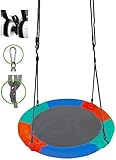 Nestschaukel Rot Blau Grün 110 cm Garten-Schaukel Rundschaukel Tellerschaukel bis 150k