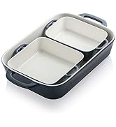 Sweejar Ceramic Bakeware Set, Rectangular Baking Dish for Cooking, Kitchen, Cake Dinner, Banquet ...