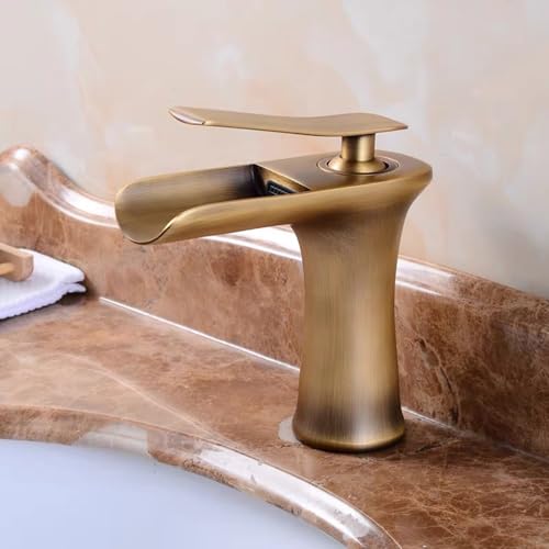 Grifo de lavabo cascada cromado LWX monomando de un solo agujero para baño