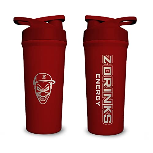 Z Drinks - Shaker INOX, shaker de acero inoxidable con recubrimiento térmico, perfecto para proteínas y bebidas energéticas, 800ml, totalmente libre de BPA, 1 UNIDAD (Rojo) Cover