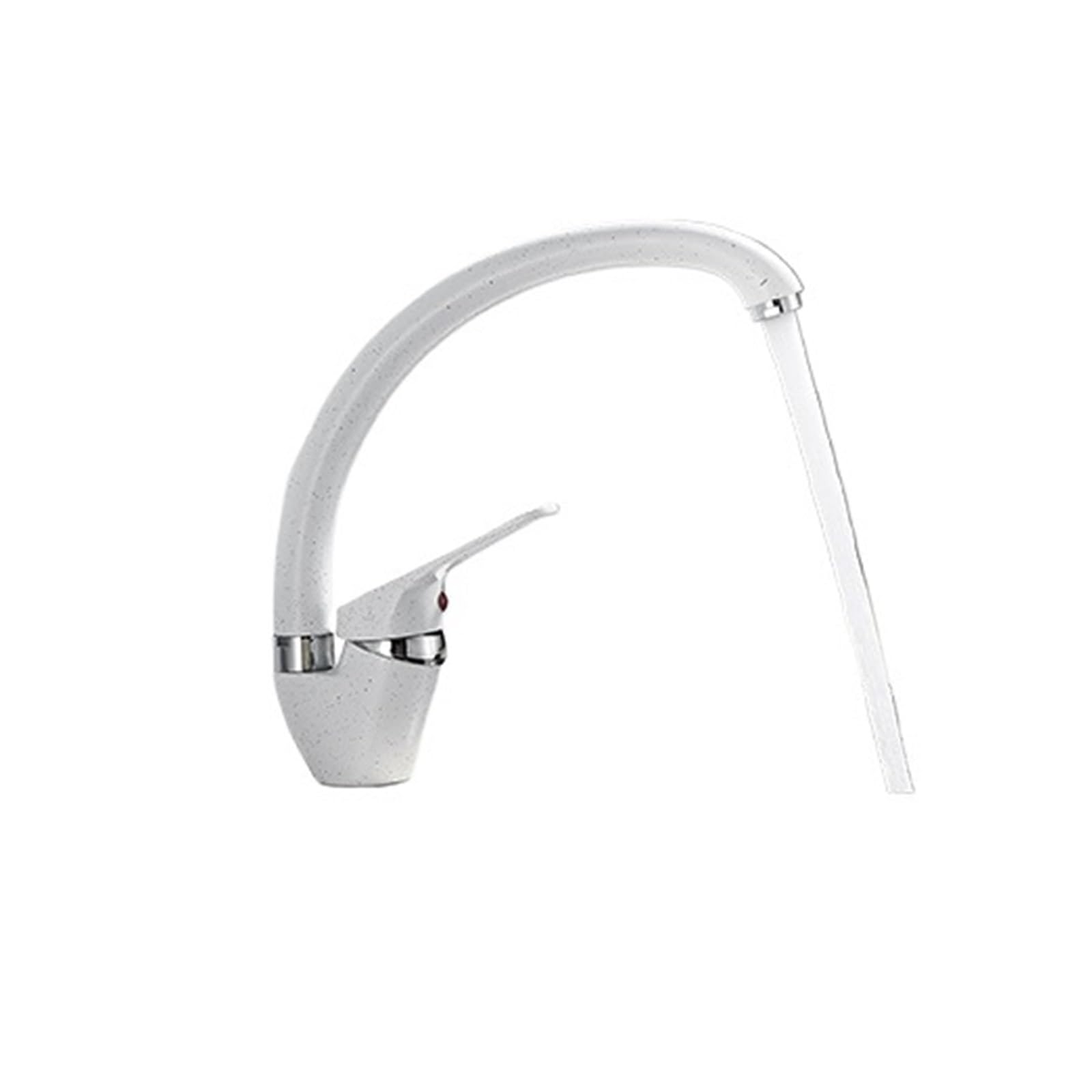 Robinet d'évier de cuisine en laiton blanc moucheté, mitigeur eau chaude et froide mono-commande