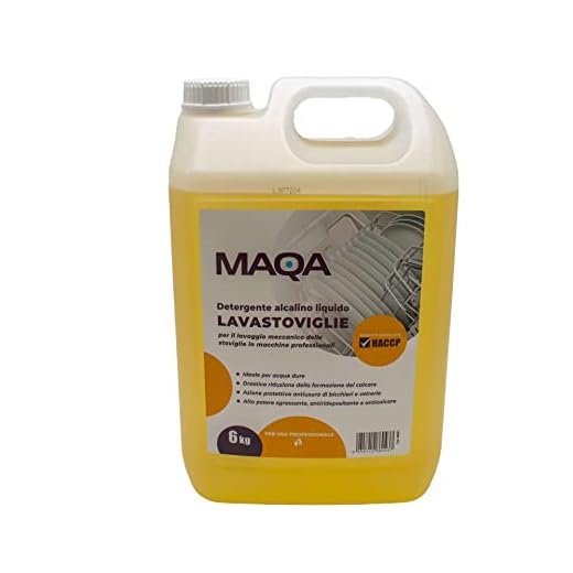 MAQA 6 Kg Detersivo lavastoviglie professionale concentrato, lavastoviglie liquido adatto ad acque dure