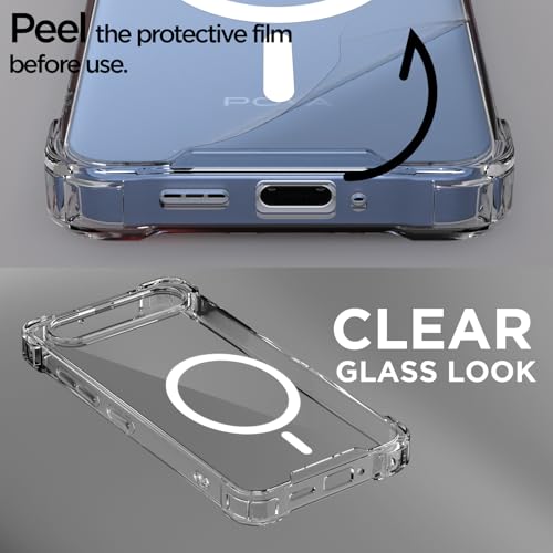 Image of Outlouders Back Cover for Tecno Pova Slim 5G Mag-Safe Transparent PC + TPU Bumper Case with Magnetic Support Shockproof Protection (Transparent Mag-Safe)