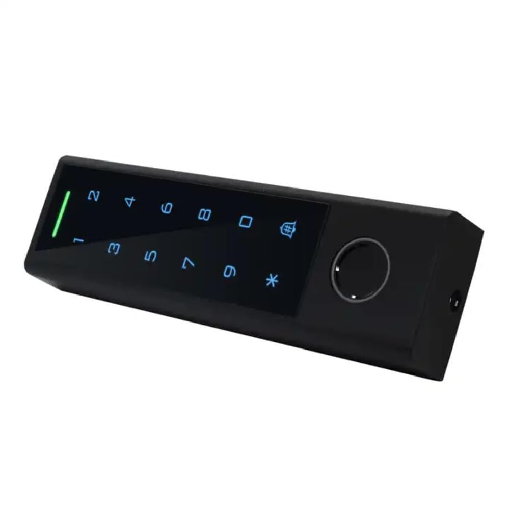 de Entrada de Puerta con Teclado Delgado de Plástico Negro Tuya WiFi TTLock, Controlador de Acceso con Huella Dactilar, Lector de Tarjetas de 125 KHz