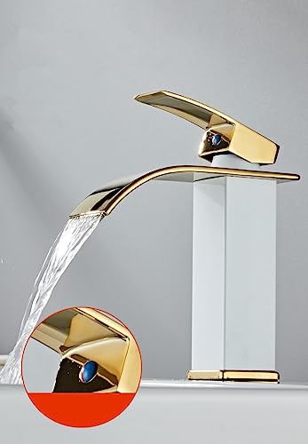 Robinet de lavabo cascade JCAKES anti-éclaboussures à LED blanche - 5