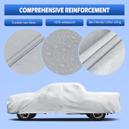 Image of Car Cover Custom Fit for Toyota Tundra 5.5Ft Bed 2000-2026, Migaven Waterproof Full Exterior Cover Sun Rain Protection with Door Zipper (Not Include Mirror Pocket)