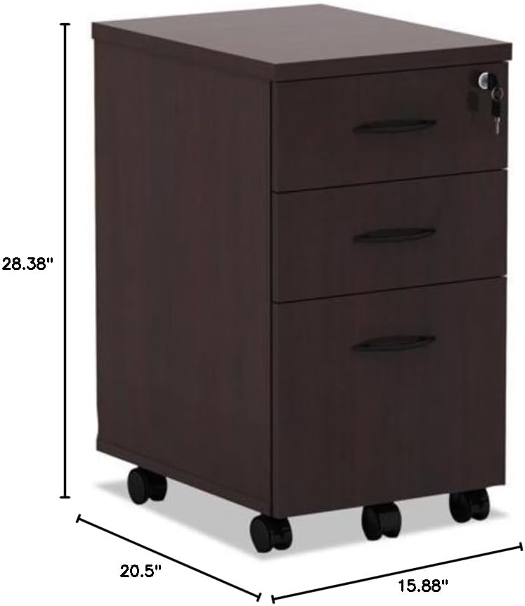Valencia Mobile Box/Box/File Pedestal File, 15-7/8w x 20-1/2d x 28-3/8h Mahogany