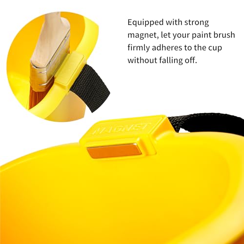 Voomey 18 Pcs Paint Bucket Hand Held, Paint Cup 4 Inch, Paint Brush, Integrated Magnetic Brush Grip, Suitable for Decoration, Repairs, Small Paint and Coating Projects - Thumbnail 2