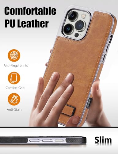 Coque iPhone 16 Pro Max marron avec béquille pour visionnage