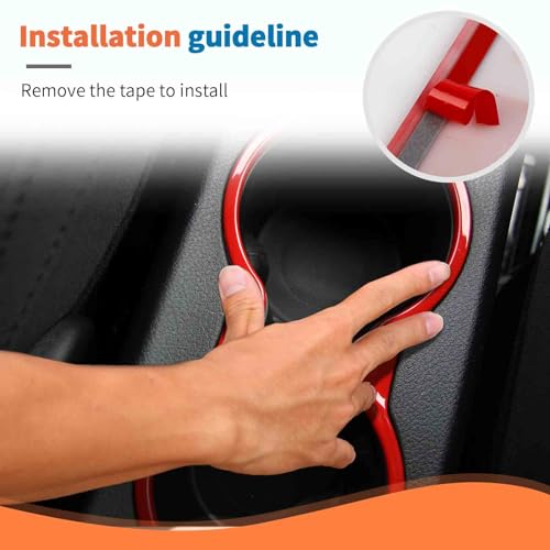 Garniture de porte-gobelet rouge console centrale accessoires Jeep Compass 2017