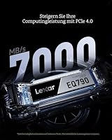 Lexar EQ790 4TB SSD M.2 2280 PCIe Gen4x4 NVMe 1.4, Interne SSD, 7000 MB/s Lesen, 6000 MB/s Schreiben für Intensive Workloads, PS5 & PC Gaming, Leistungsstarkes internes Solid State Laufwerk – Ansicht 2