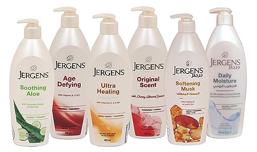 Image of Jergens Ultra Healing Extra Dry Skin Moisturizer 600ml, Body & Hand Lotion with Hydralucence Blend, Vitamins C, E & B5, Fast Absorbing, Deeply Nourishing & Hydrating Lotion for Dry, Soft, Smooth Skin