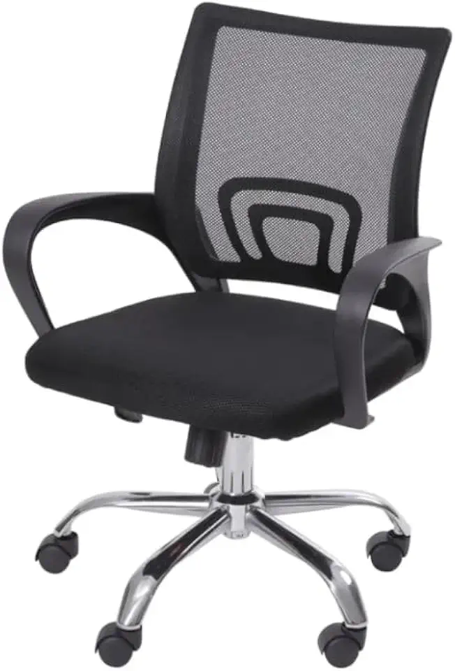 Cadeira De Escritório Giratória Com Altura Ajustável Cor Preto
