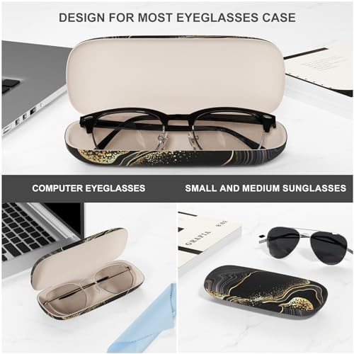 Image of Eyeglasses Case, Portable Hard Shell Protective Case for Glasses, Eyeglass Holder Box for Women with Cleaning Cloth