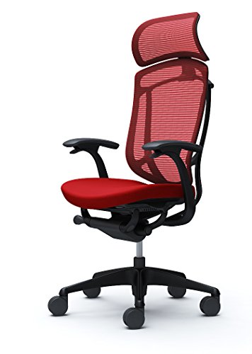 オカムラ オフィスチェア コンテッサ セコンダ 固定肘 エクストラハイバック 座:クッション レッド CC47MR-FPC9