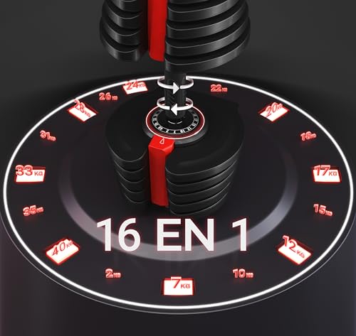 Haltères réglables de 12 à 40 kg Yaheetech avec base - 6
