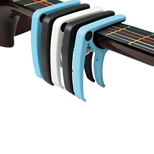 MeloAudio Capo Guitar Capo for Acoustic and Electric Guitars, Quick Change Guitar Capo & Ukulele Capos (White)
