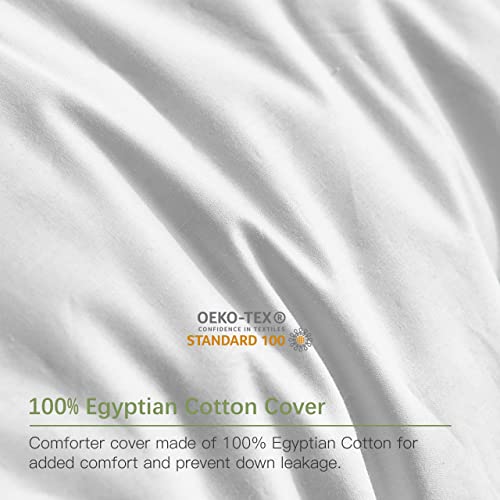 Queen Size Goose Feather Down Pillows Set Of 2, Bed Pillows For Sleeping Covered With 100% Cotton Shell,Extra Soft & Breathable White Pillows 2 Pack For Back,Stomach Or Side Sleepers (Queen,20"X28") #TOP4