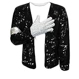 MJEST Role-player Michael Sequin Black Billie J Jacket Gloves - Adult Kids Halloween Costumes-Stage Performance (XL-Adults)