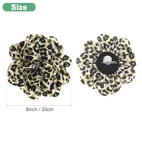 Image of M METERXITY Extra Large Rose Flower Brooches, Lapel Pins Dainty Satin Fabric Big Camellia Oversized Brooch Pin