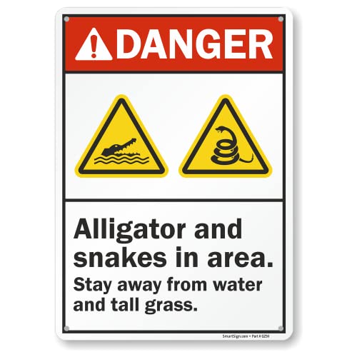 Plaque en métal Danger Alligator panneau aluminium laminé antirouille extérieur multicolore