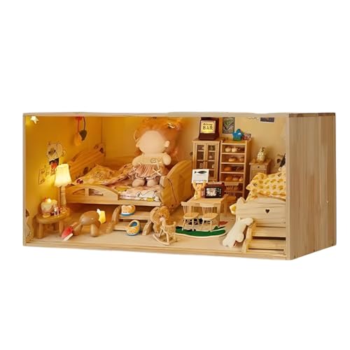 [Caividom]�y�����T�C�Y�Ή��z�a�� �~�j�`���A�n�E�X �����f�U�C���I���� �A�N�����h�o �V���o�j�A�t�@�~���[�W���p DIY�g���L�b�g ���֕t���~�j�`���A�Ƌ� 80*40*40 �t���b�g�g�b�v - �W���x�A�{�b�N�X