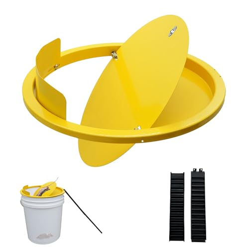 Bucket Lid Mouse Trap Metal 5 Gallon Bucket lid Strong Metal Material That Cannot be Bitten auto Reset (1pack) (Black yellow)